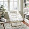 Flash Furniture Archer 28-in Oversized Portable Faux Shearling Folding Saucer Chair, Ivory Faux Shearling/Gold Frme FV-FSC-027-IV-SGD-GG - alternate 3